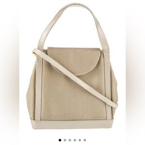 Stuart Weitzman fabric bag with leather trim